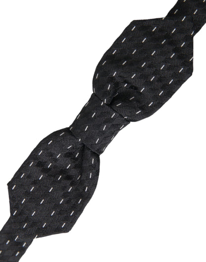 Dolce &amp; Gabbana Sort/Hvid Syet Silke Herresløjfe