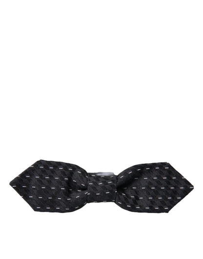Dolce &amp; Gabbana Sort/Hvid Syet Silke Herresløjfe