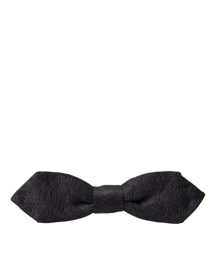 Dolce &amp; Gabbana Sort Brokade Silke Butterfly Med Justerbar Hals