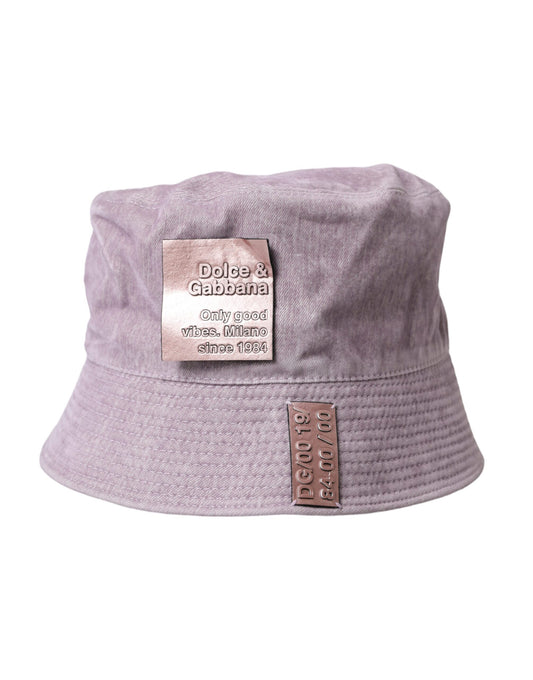 Dolce &amp; Gabbana Lysebrun Nylon Canvas Bucket Hat Mænd