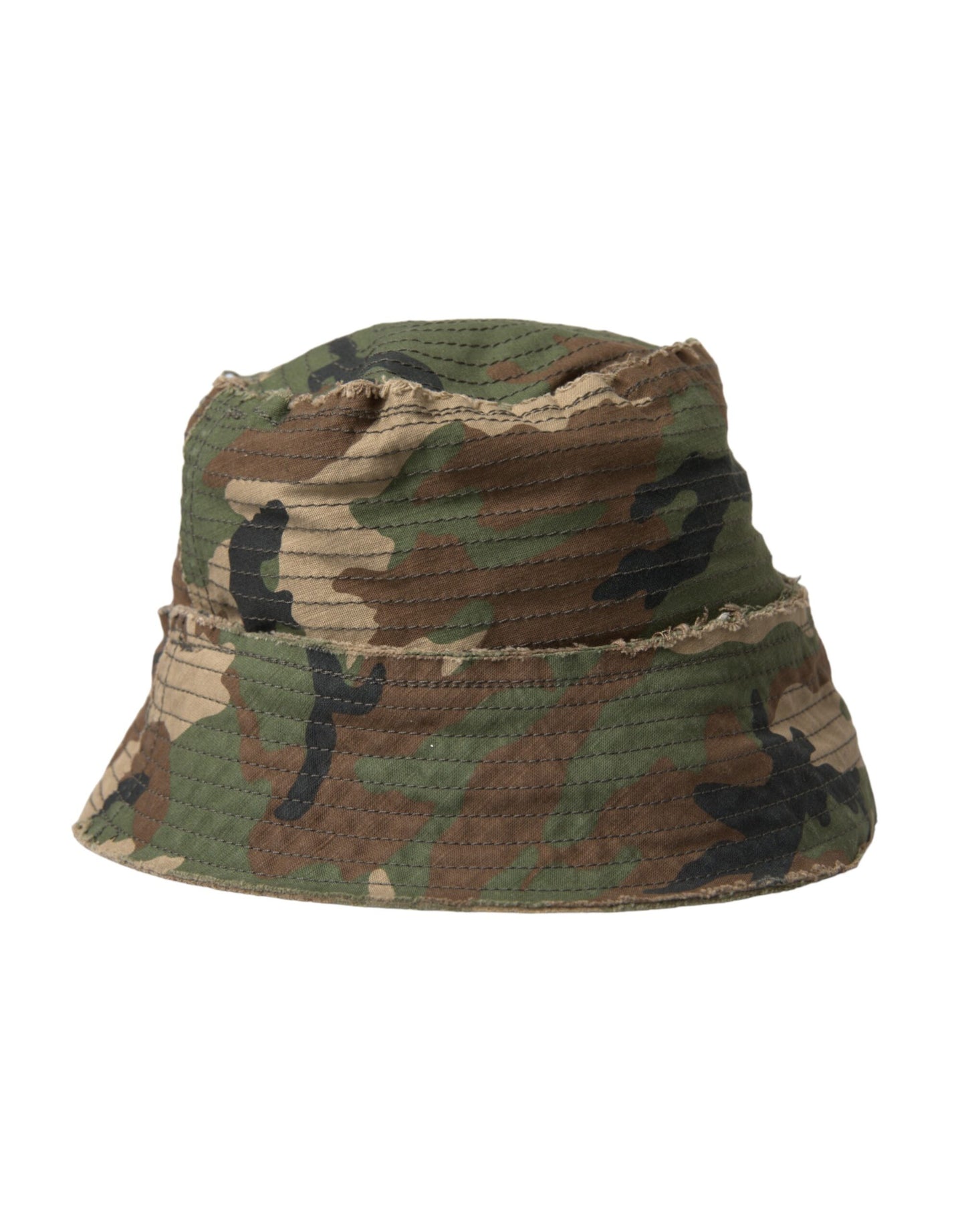 Dolce &amp; Gabbana Grøn Camouflage Bomuld Bucket Hat Mænd