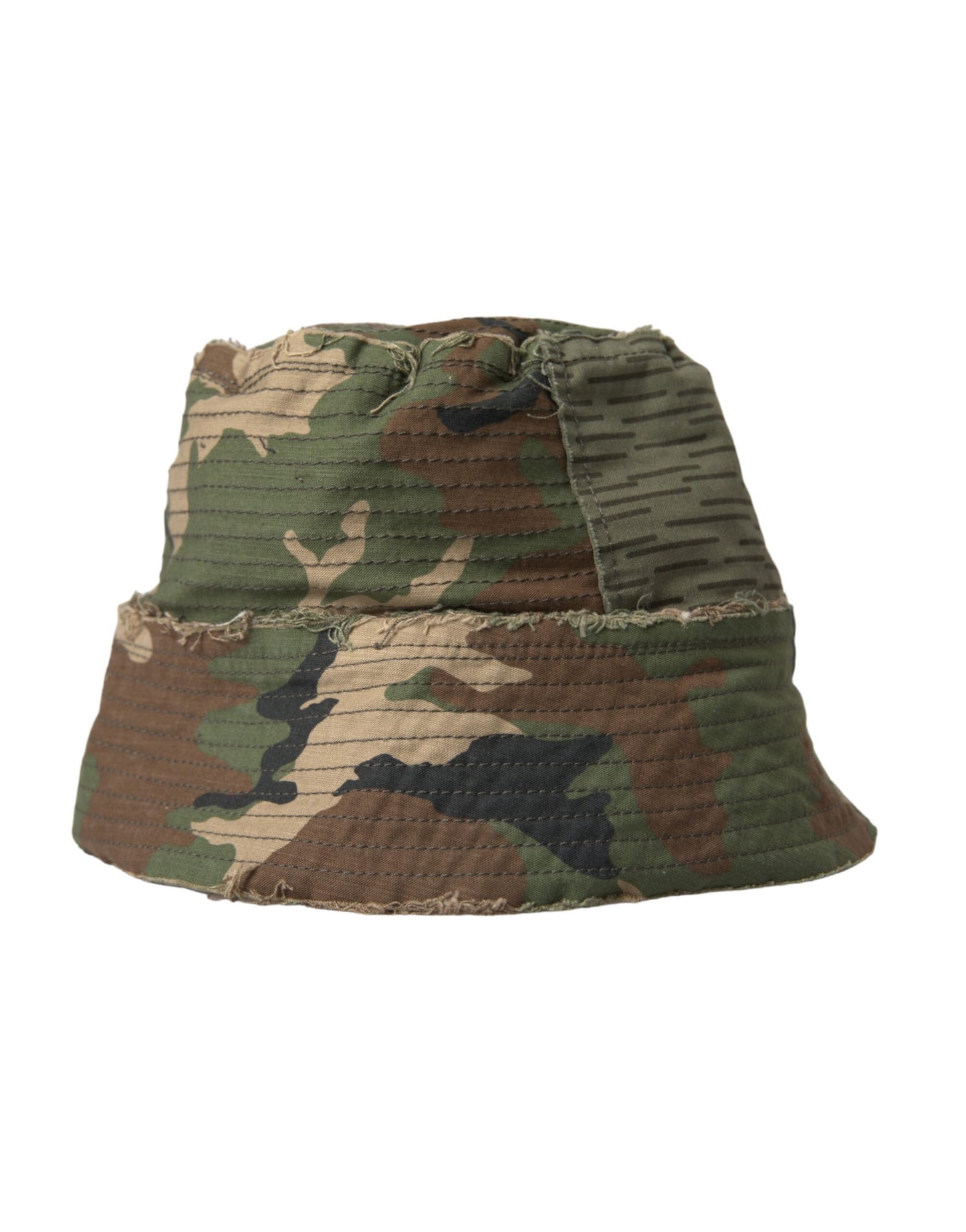 Dolce &amp; Gabbana Grøn Camouflage Bomuld Bucket Hat Mænd