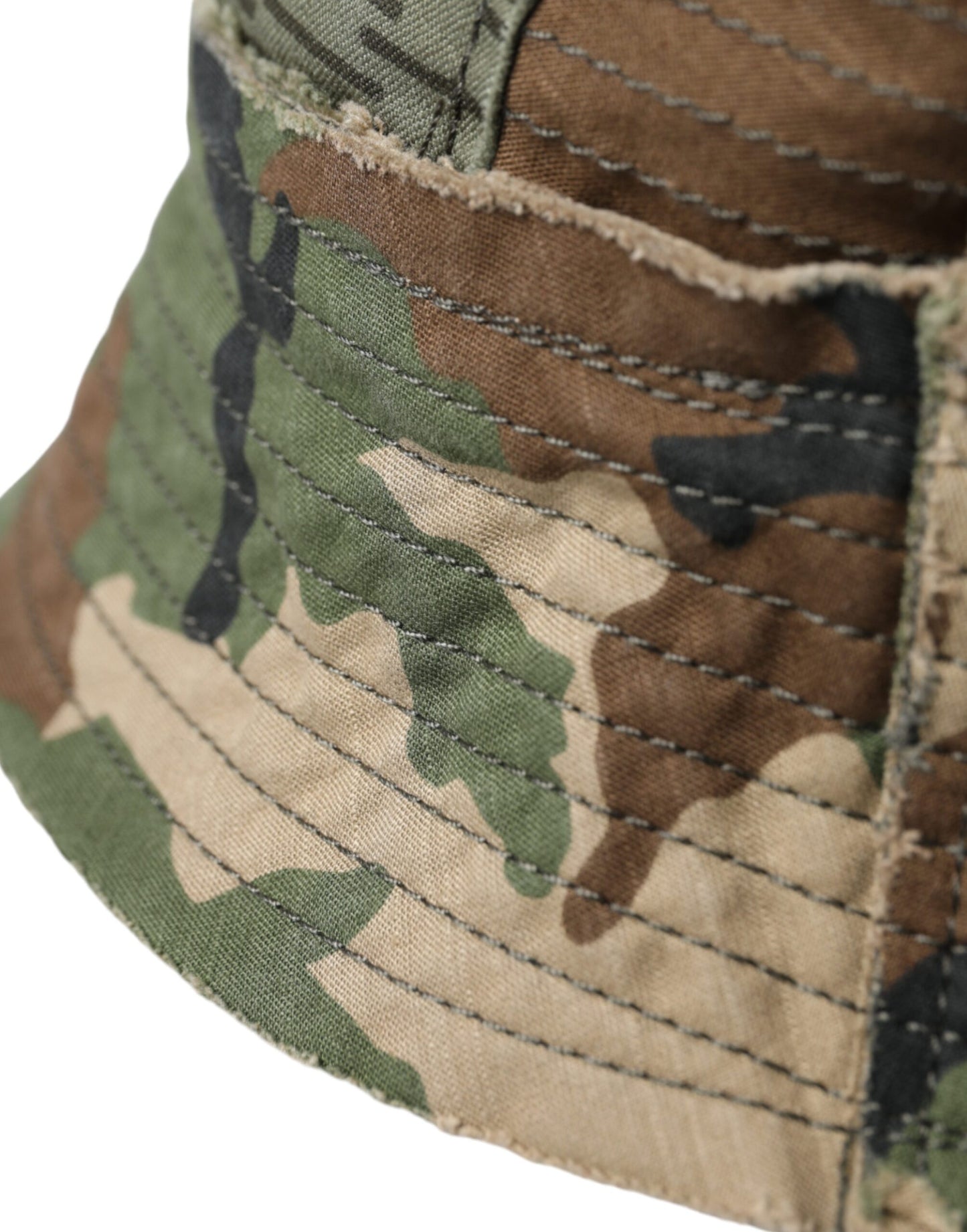 Dolce &amp; Gabbana Grøn Camouflage Bomuld Bucket Hat Mænd