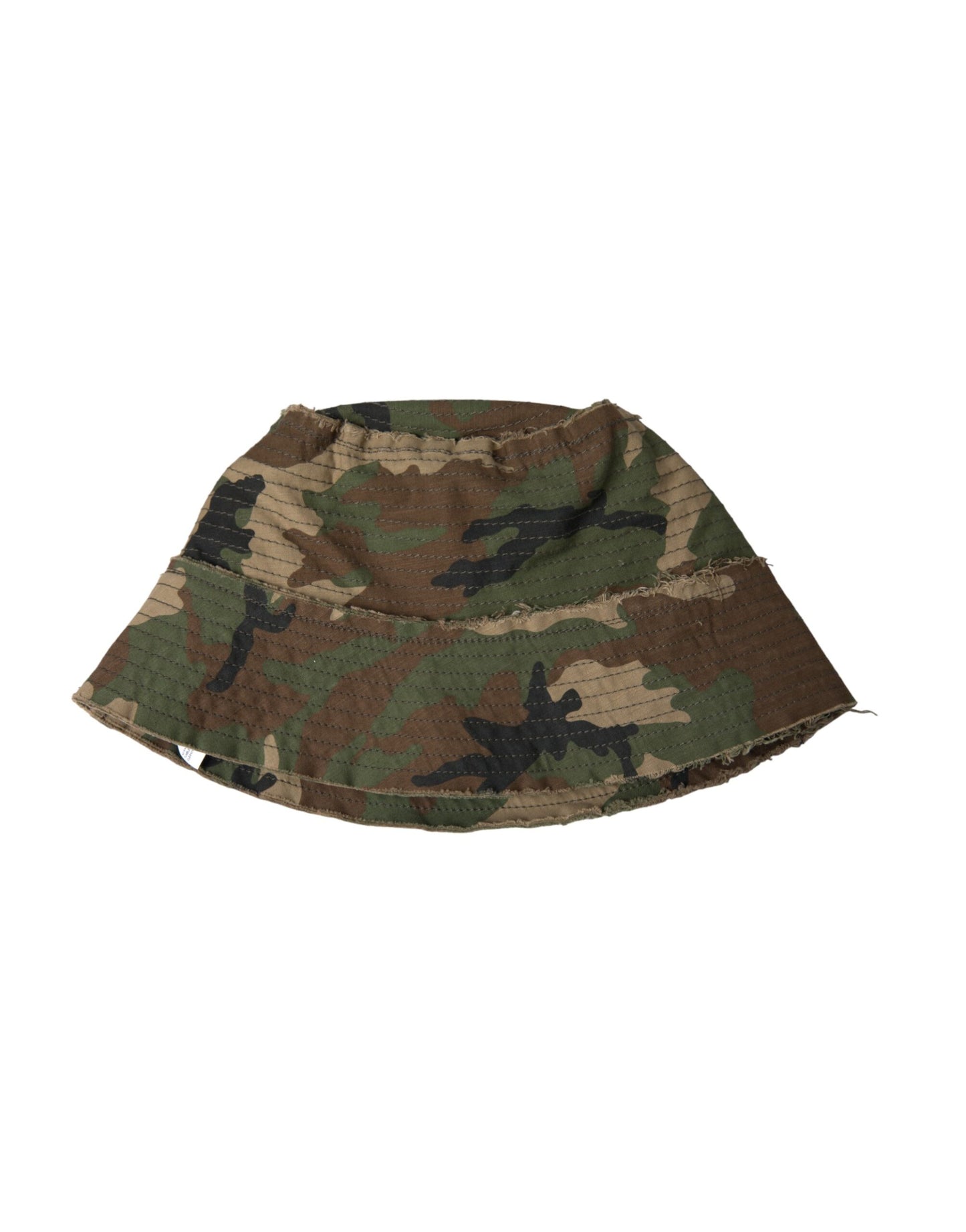 Dolce &amp; Gabbana Grøn Camouflage Bomuld Bucket Hat Mænd