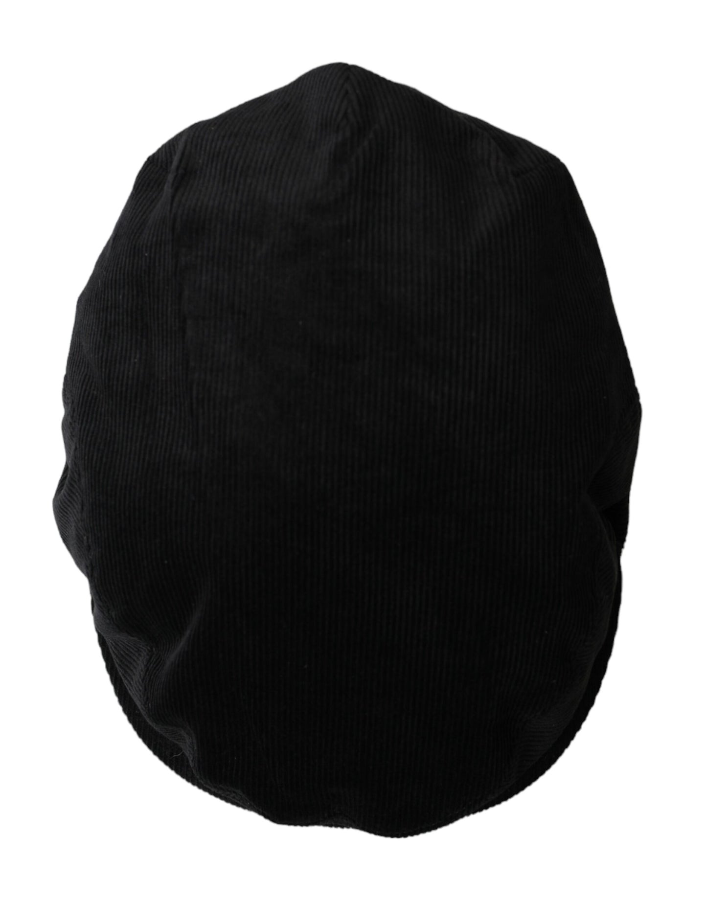 Dolce &amp; Gabbana Black Corduroy Crown Newsboy Hat Mænd