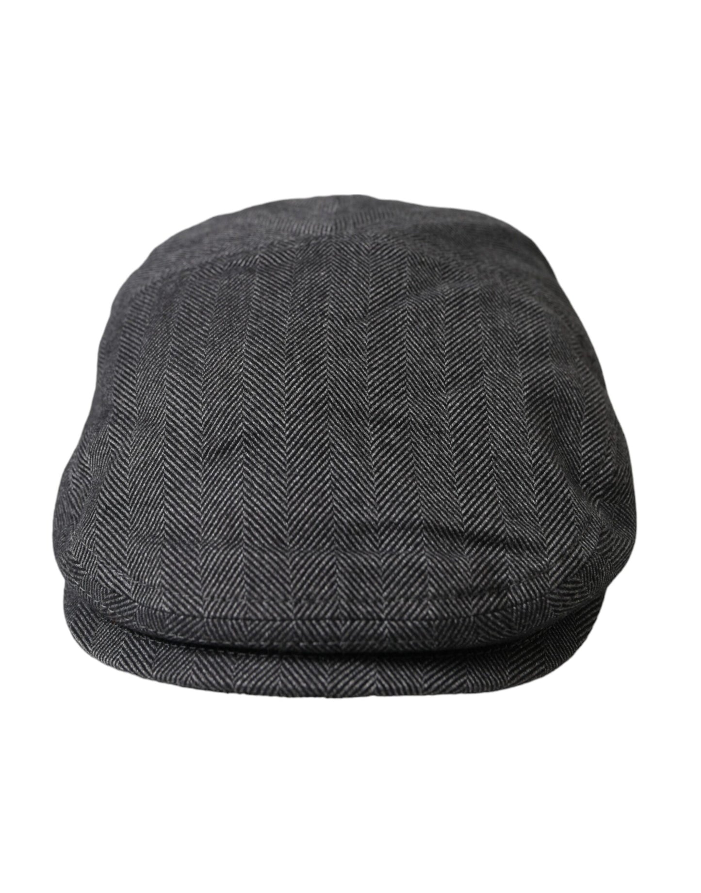 Dolce &amp; Gabbana Grey Herringbone Crown Newsboy Hat Mænd