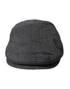 Dolce & Gabbana Grey Herringbone Crown Newsboy Hat Mænd