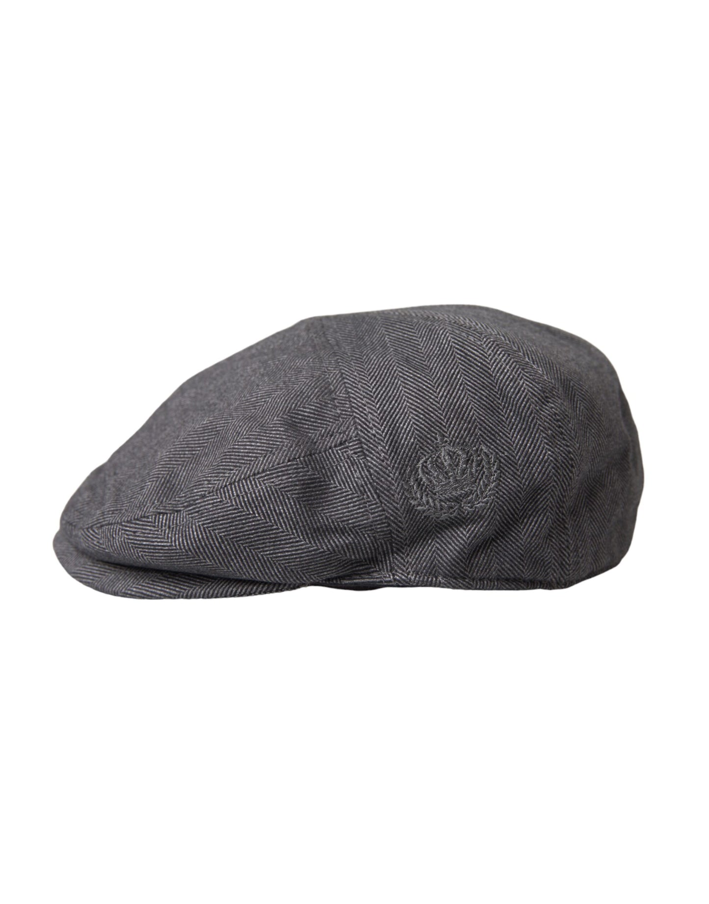 Dolce &amp; Gabbana Grey Herringbone Crown Newsboy Hat Mænd