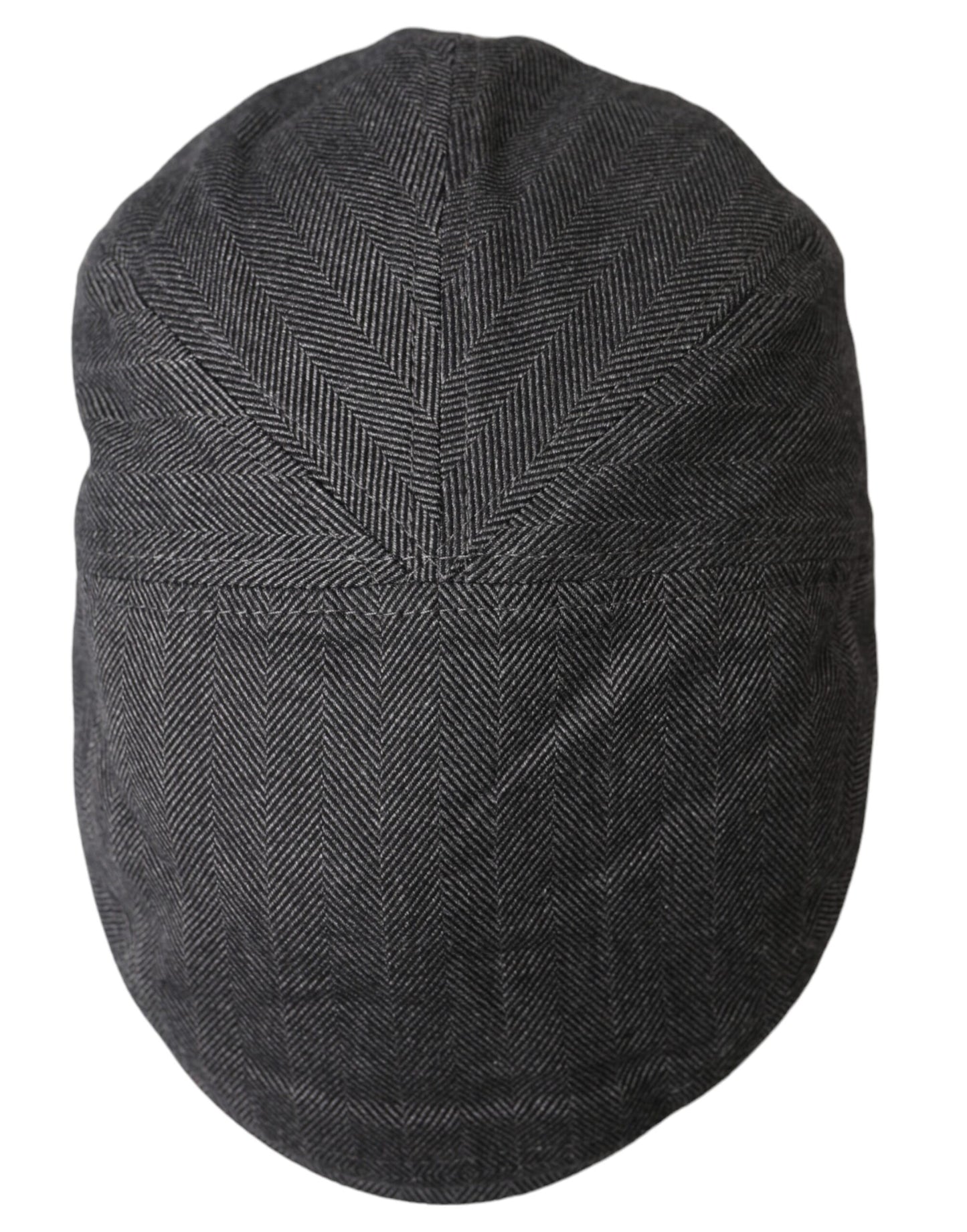 Dolce &amp; Gabbana Grey Herringbone Crown Newsboy Hat Mænd