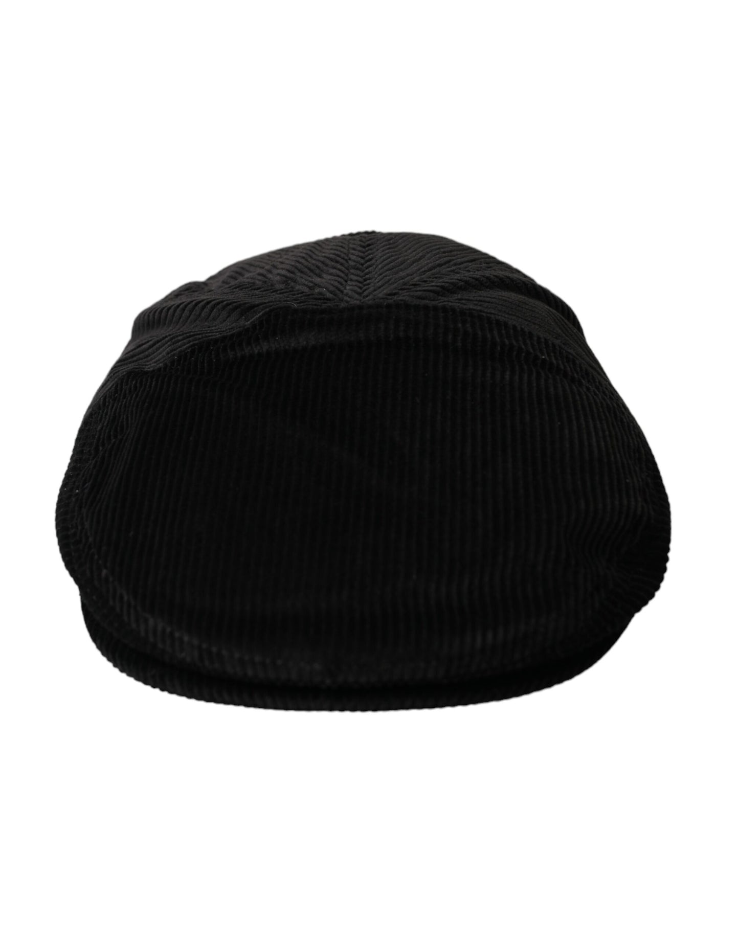 Dolce &amp; Gabbana Black Corduroy Crown Newsboy Hat Mænd