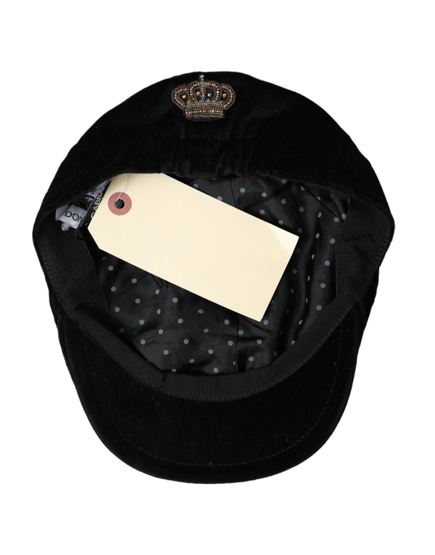 Dolce &amp; Gabbana Black Crown Cotton Newsboy Hat Mænd