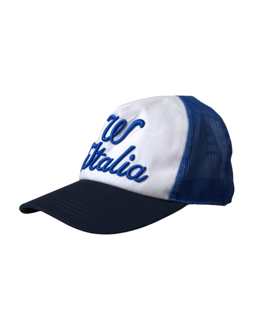 Dolce &amp; Gabbana Blå Hvid Sort Italia Mesh baseballhat