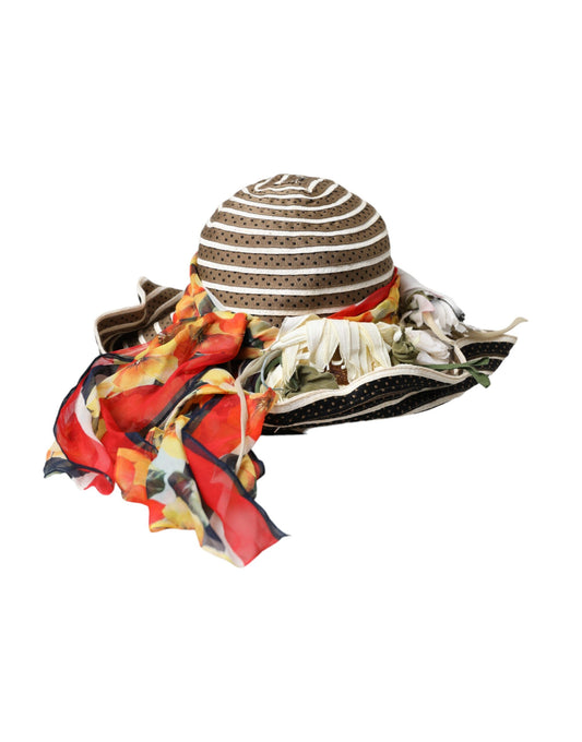 Dolce &amp; Gabbana Multicolor Fantasy Floppy Hat med bred skygge