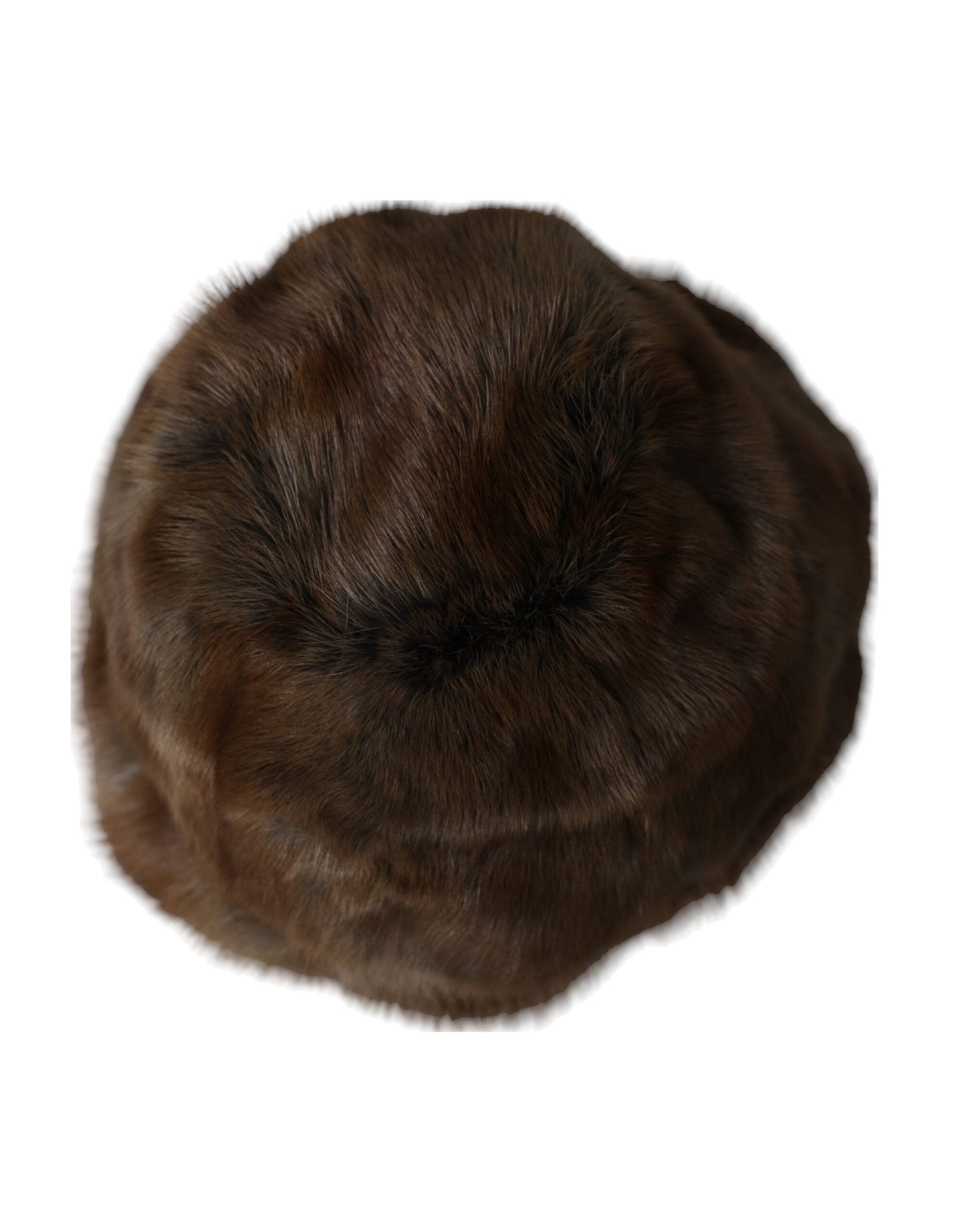 Dolce &amp; Gabbana Brown Weasel Fur Dame Cashmere Hat Beanie