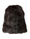 Dolce & Gabbana Brown Weasel Fur Dame Cashmere Hat Beanie