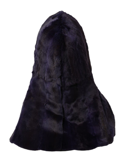 Dolce &amp; Gabbana Black Weasel Fur Whole Head Wrap Hat