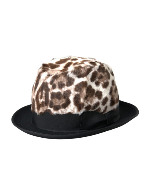 Dolce &amp; Gabbana Multicolor Leopard Dame Fedora Hat