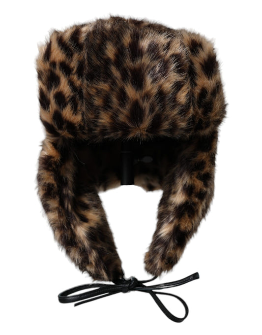 Dolce &amp; Gabbana Multicolor Leopard Pelsfanger Dame Hat