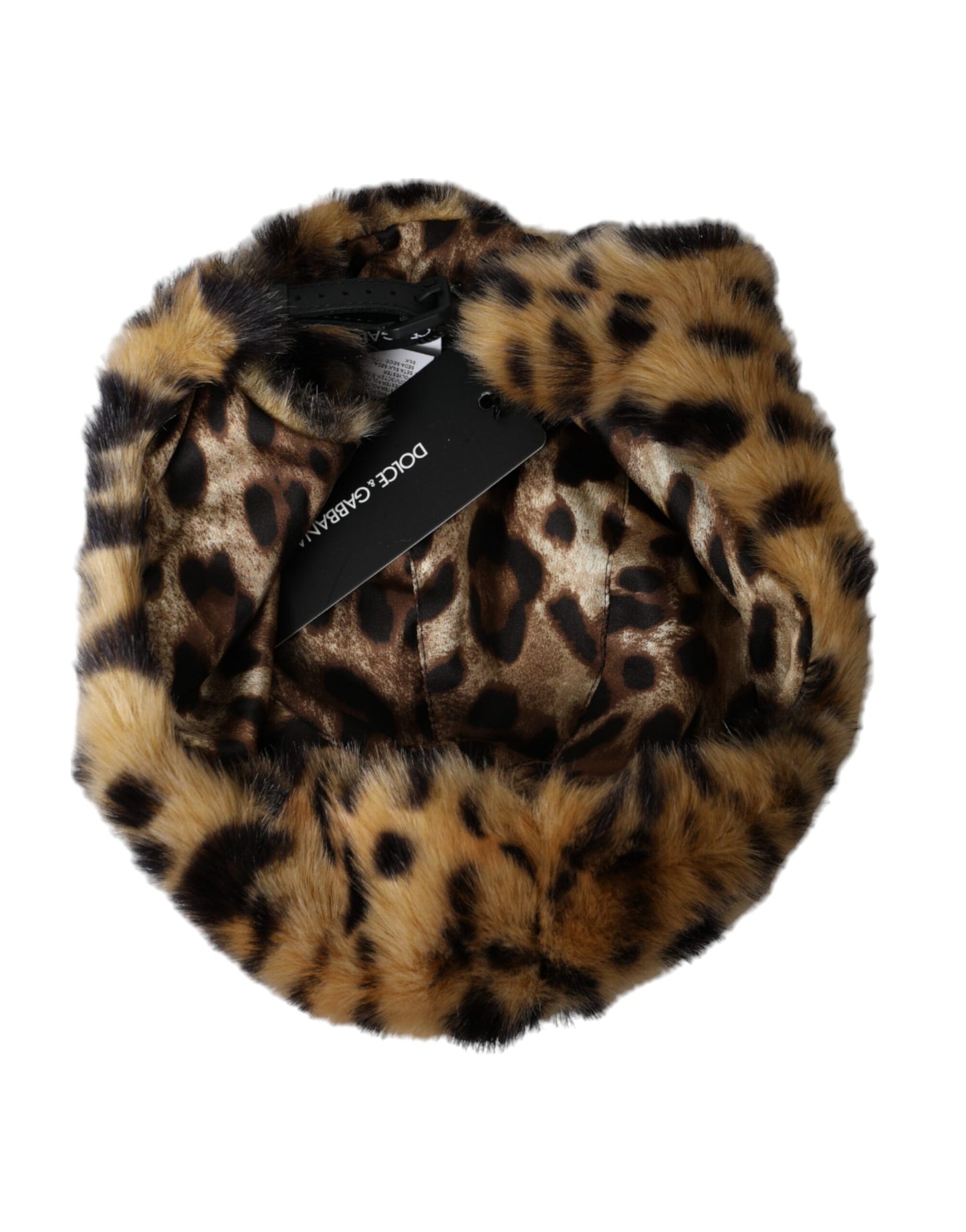 Dolce &amp; Gabbana Brun Leopard Pels Dame Bucket Hat