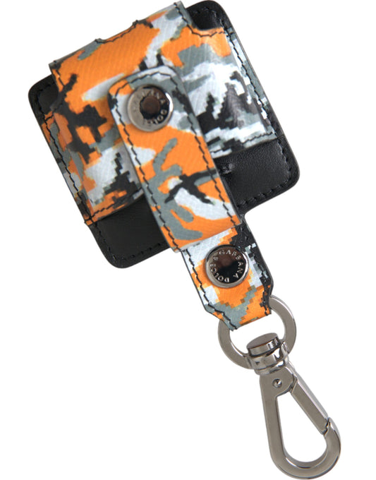 Dolce &amp; Gabbana Multicolor Camouflage Print Læder Metal Airpods etui