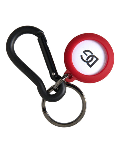 Dolce &amp; Gabbana Red Rubber DG Logo Rund Metal Messing Nøglering Nøglering