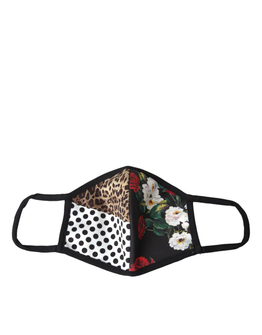 Dolce &amp; Gabbana Multicolor Leopard Floral Elastic Ear Strap ansigtsmaske