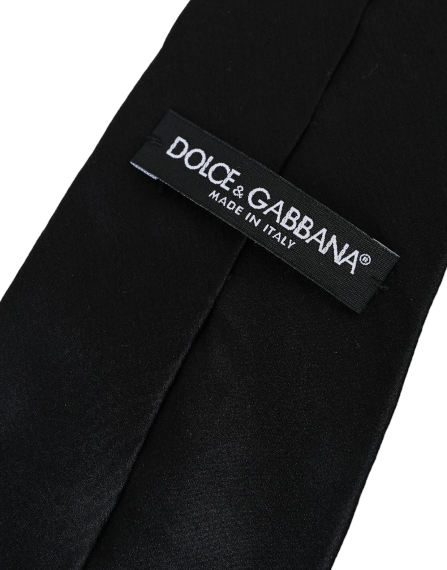 Dolce &amp; Gabbana Sort Solid Silke Justerbar Slips Herre