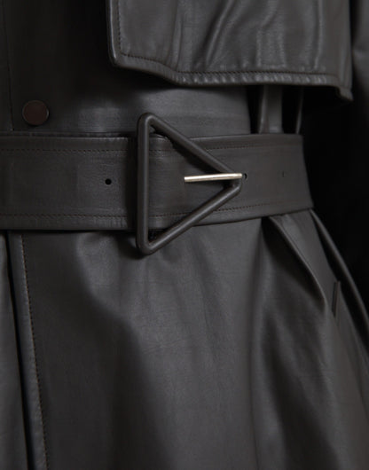 Bottega Veneta Sort Mat Vandtæt Læderjakke