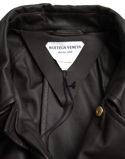 Bottega Veneta Sort Mat Vandtæt Læderjakke
