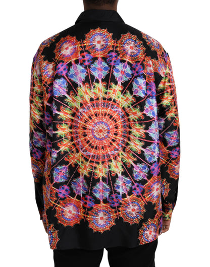 Dolce &amp; Gabbana Multicolor Luminarie Silk Herre Casual skjorte