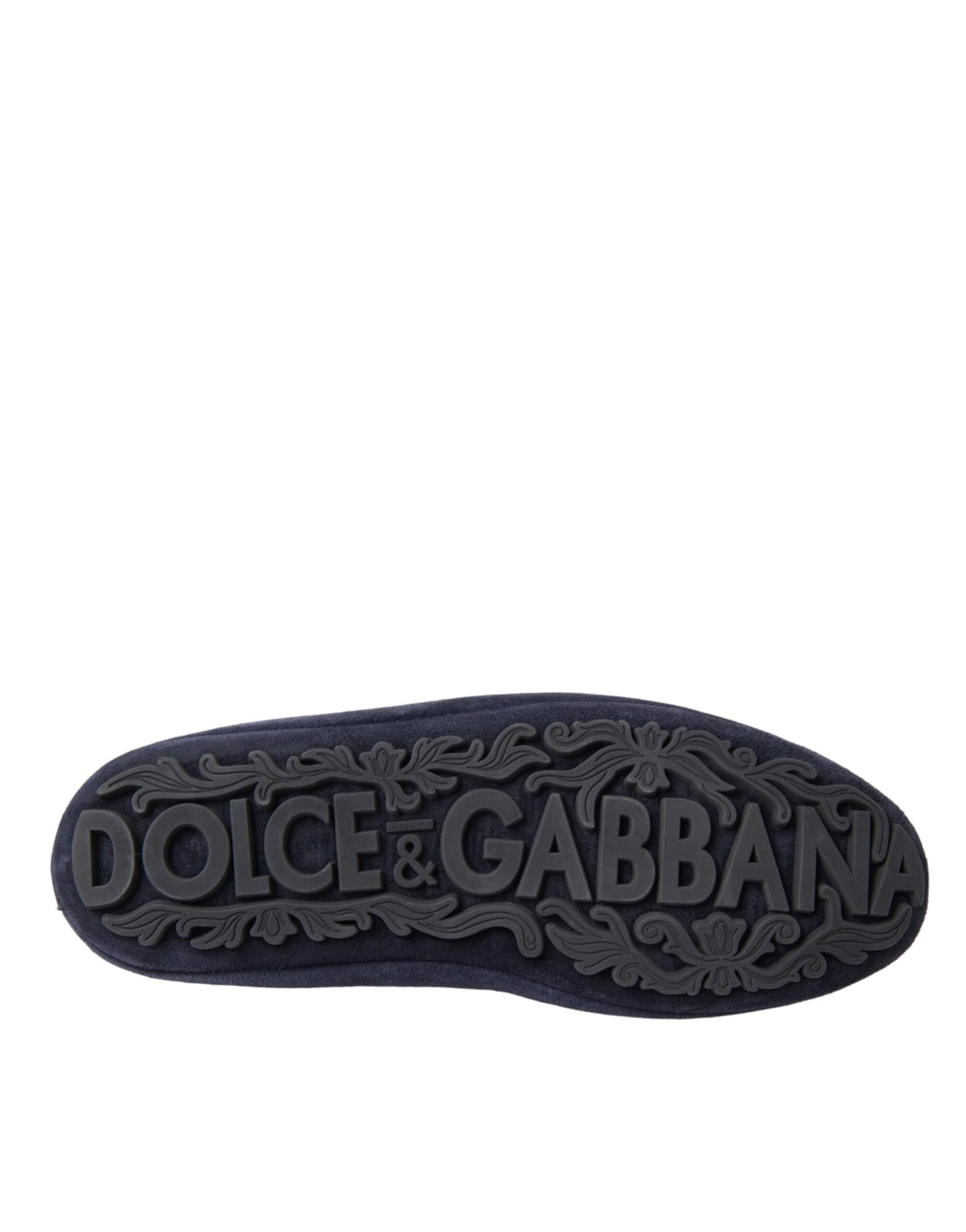 Dolce &amp; Gabbana blå læder ruskind Crystal Crown Loafers sko