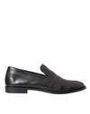 Dolce & Gabbana sort brun læder loafer mænd kjole sko