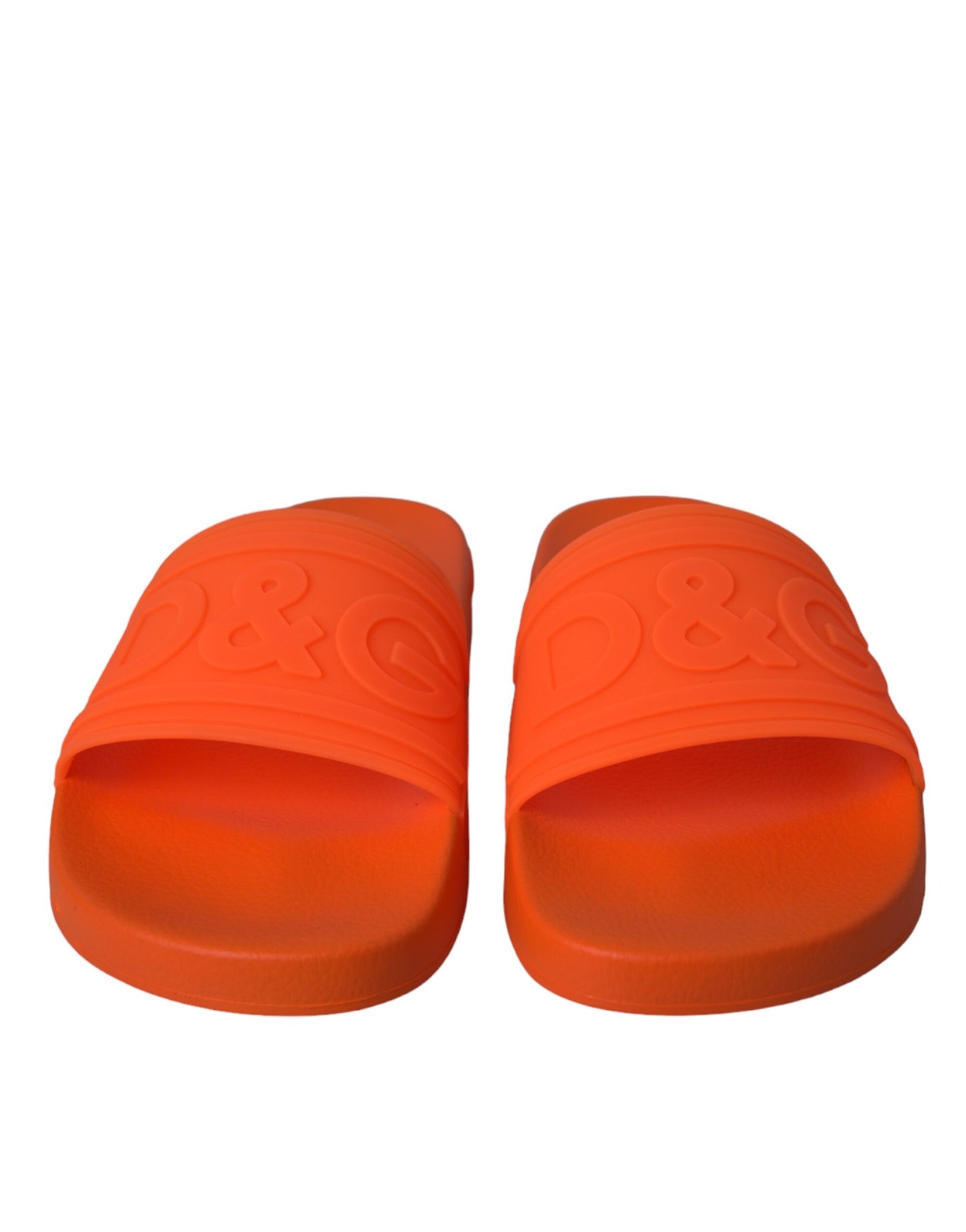 Dolce &amp; Gabbana Orange Rubber Slides Sandaler Strandtøjssko