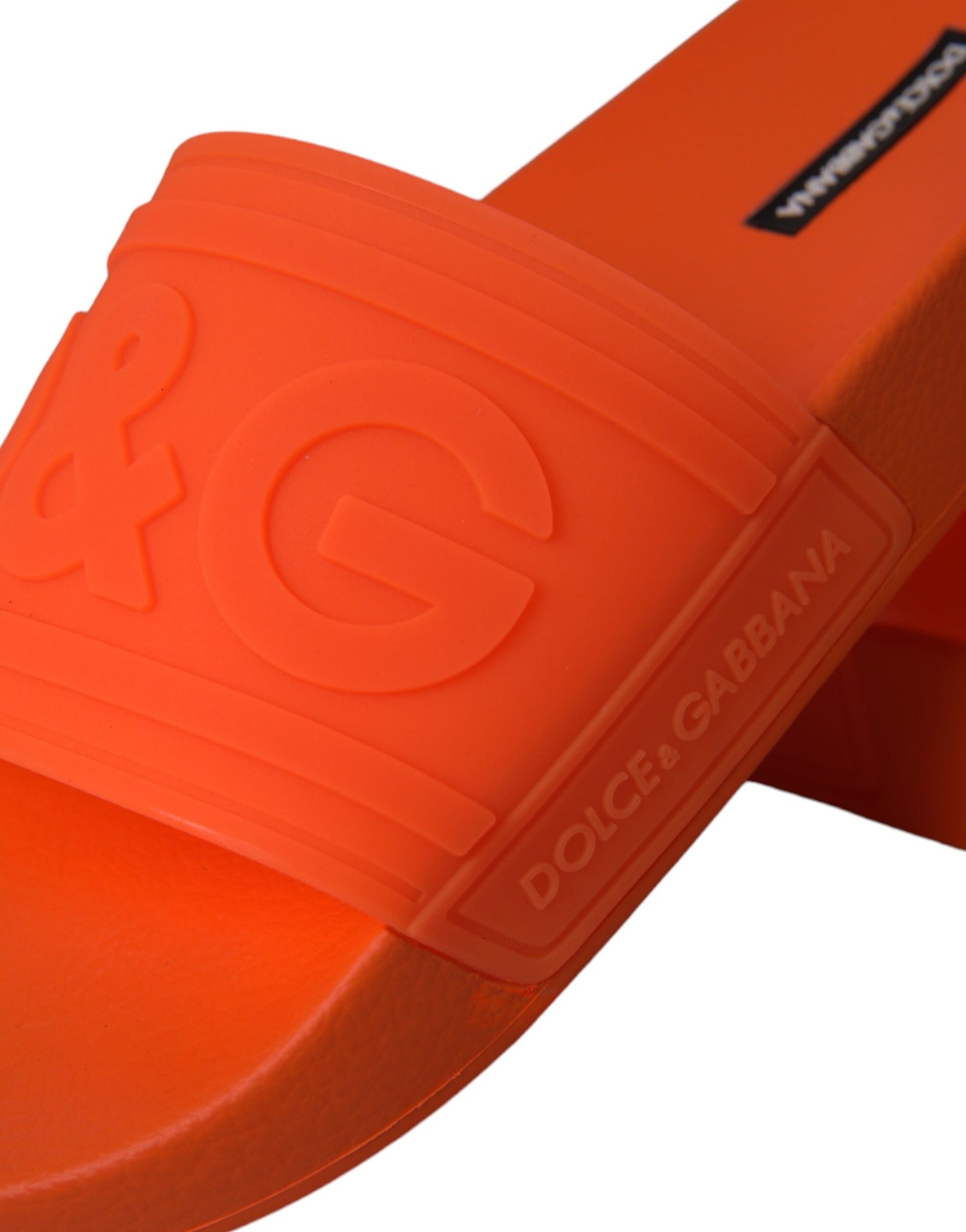 Dolce &amp; Gabbana Orange Rubber Slides Sandaler Strandtøjssko