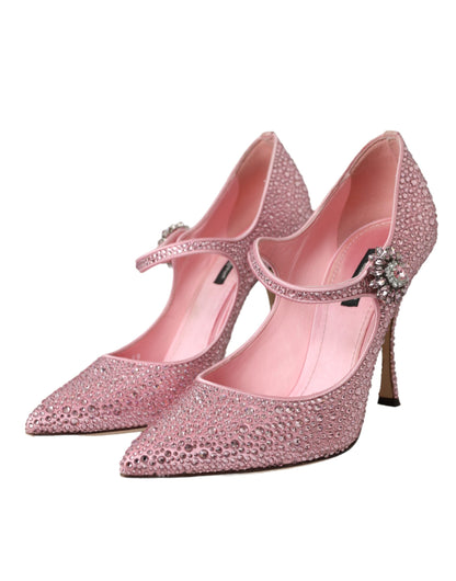 Dolce &amp; Gabbana Pink Strass Krystalhæle Pumps Sko