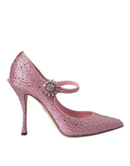 Dolce &amp; Gabbana Pink Strass Krystalhæle Pumps Sko