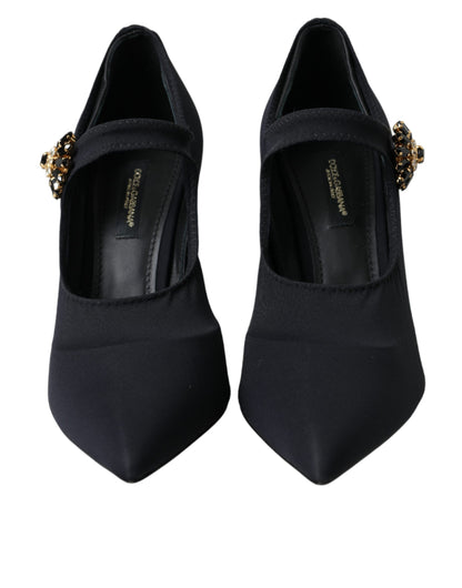 Dolce &amp; Gabbana Sorte Mary Jane Jersey Krystal Pumps Sko