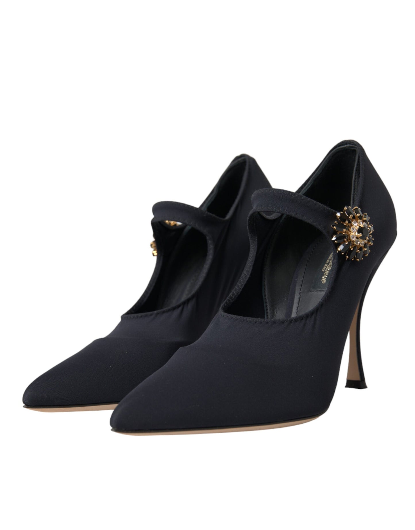 Dolce &amp; Gabbana Sorte Mary Jane Jersey Krystal Pumps Sko