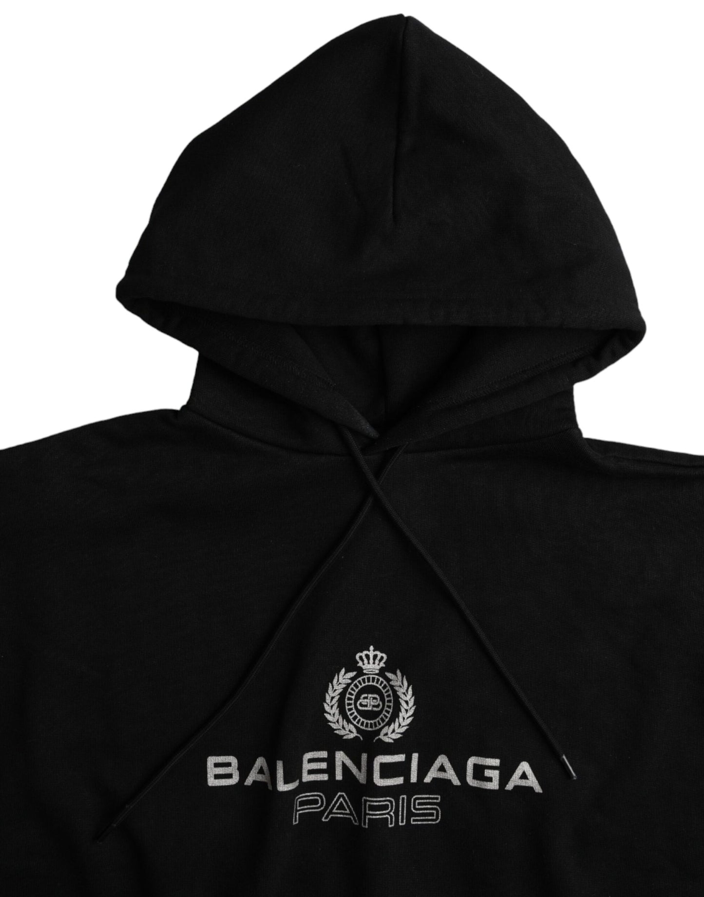 Balenciaga sort bomuldslogo Sweatshirt sweater med hætte