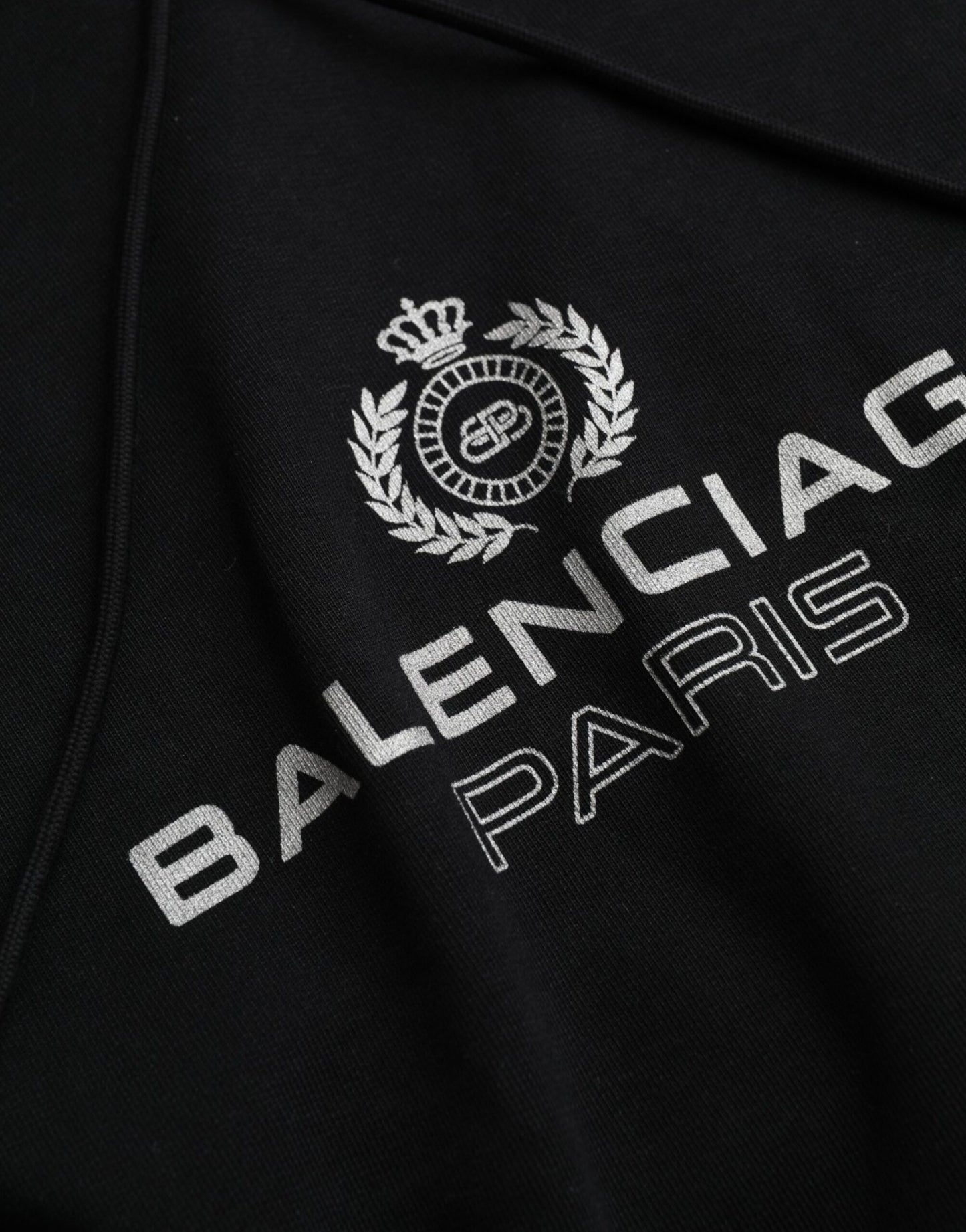 Balenciaga sort bomuldslogo Sweatshirt sweater med hætte