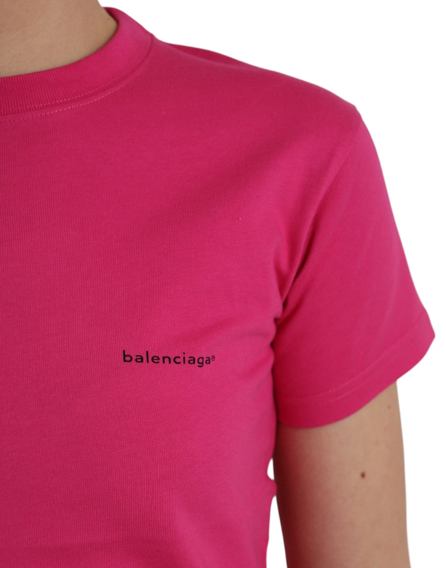 Balenciaga Pink Bomuld T-shirt med rund hals med korte ærmer