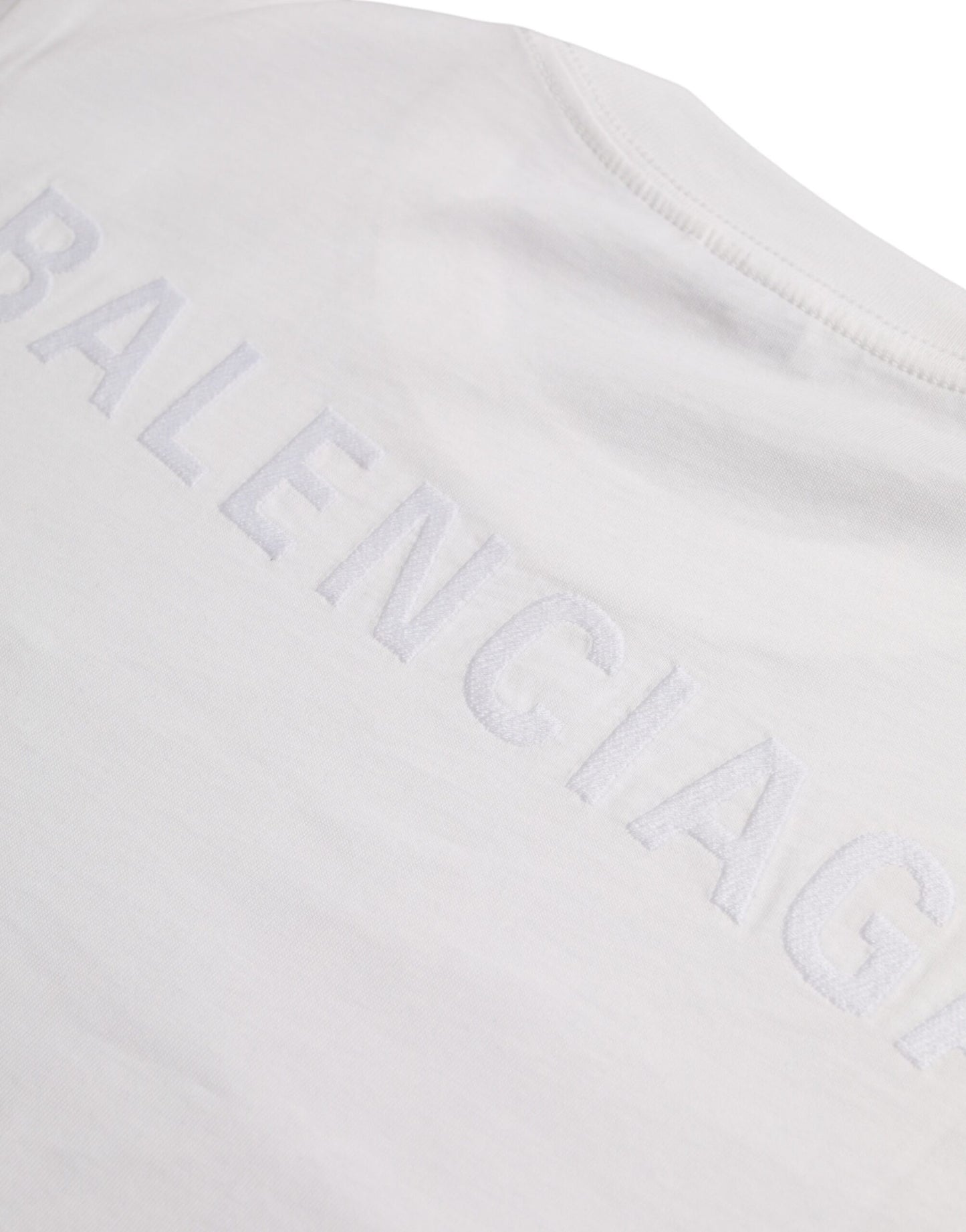 Balenciaga T-shirt med korte ærmer i hvid bomuld med rund hals