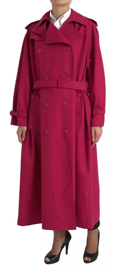 Dolce &amp; Gabbana Mørkelyserød Dobbeltradet Trenchcoat Jakke