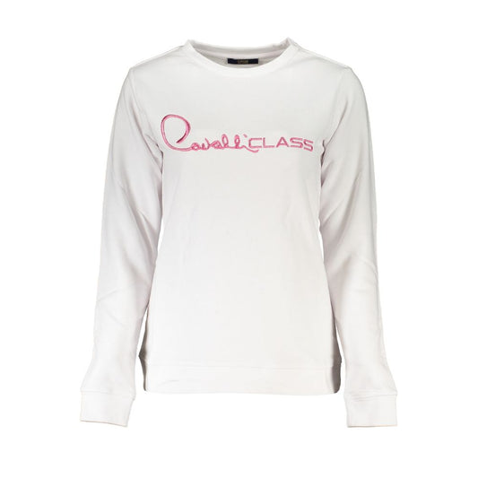 Cavalli Class White Cotton Sweater