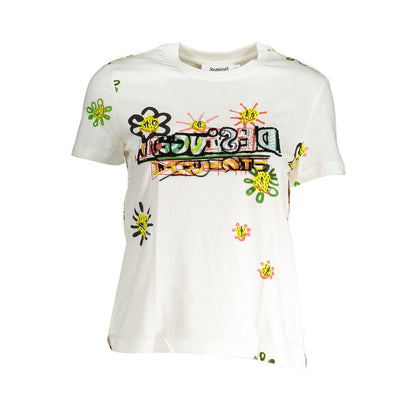 Tricou femei Desigual bumbac alb