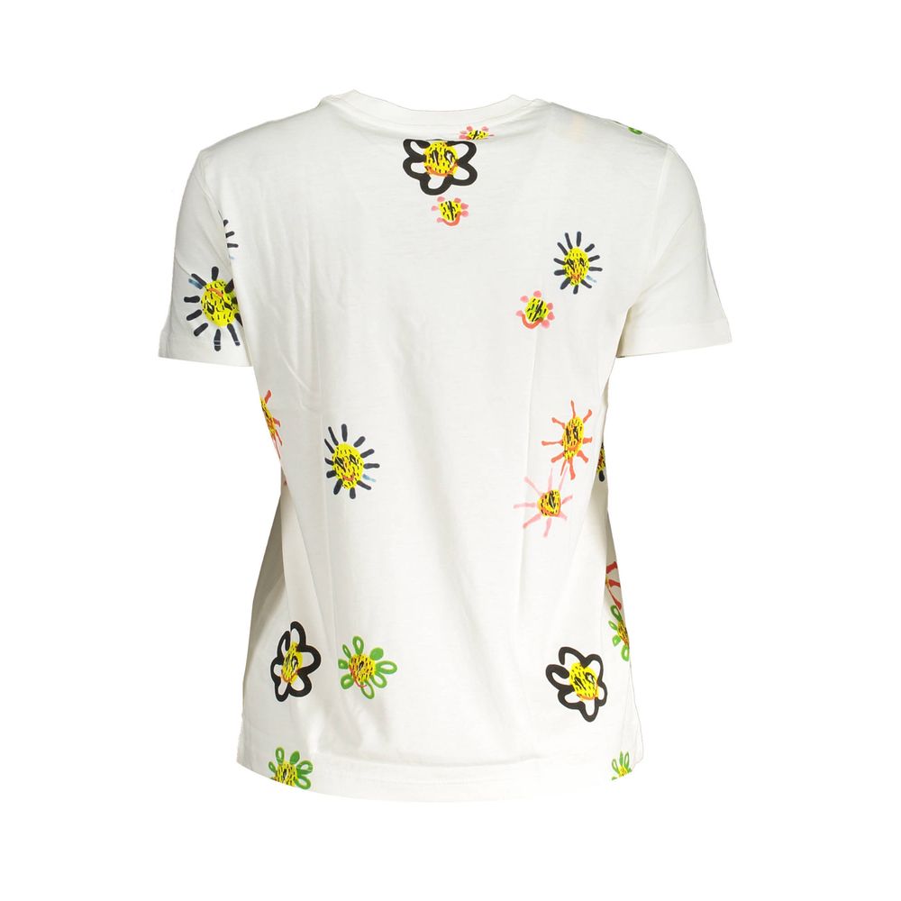 Desigual hvid bomuld T-shirt til kvinder