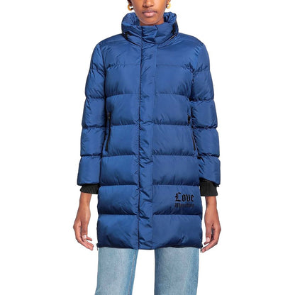 Love Moschino Chic lang dunjakke med logodetalje