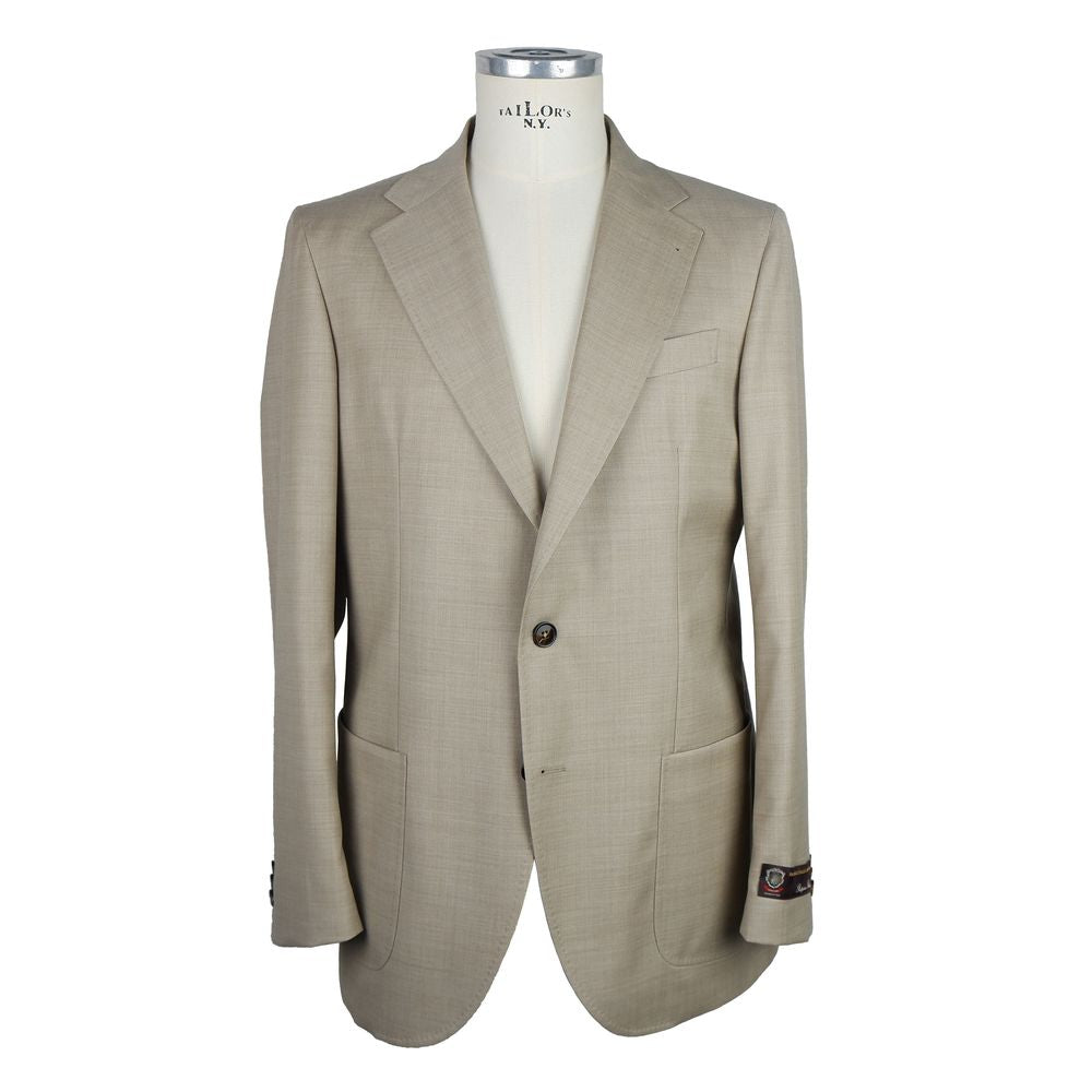 Emilio Romanelli Beige uld herre blazer