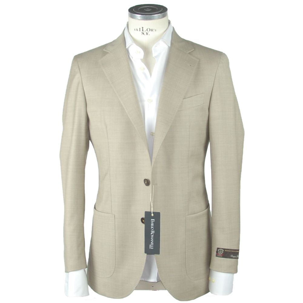 Emilio Romanelli Beige uld herre blazer