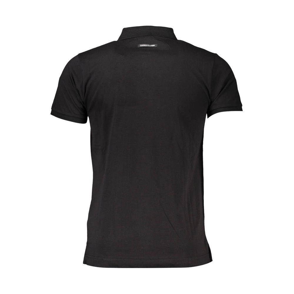 Cavalli Class Black Bomuld Polo Shirt til mænd